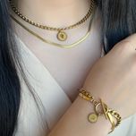 ست گردنبند و‌ دستبند زنانه دولاین طرح کارتیر و‌ ماری
