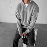 بافت نیم زیپ طوسی