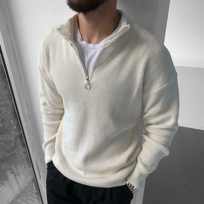 بافت نیم زیپ سفید