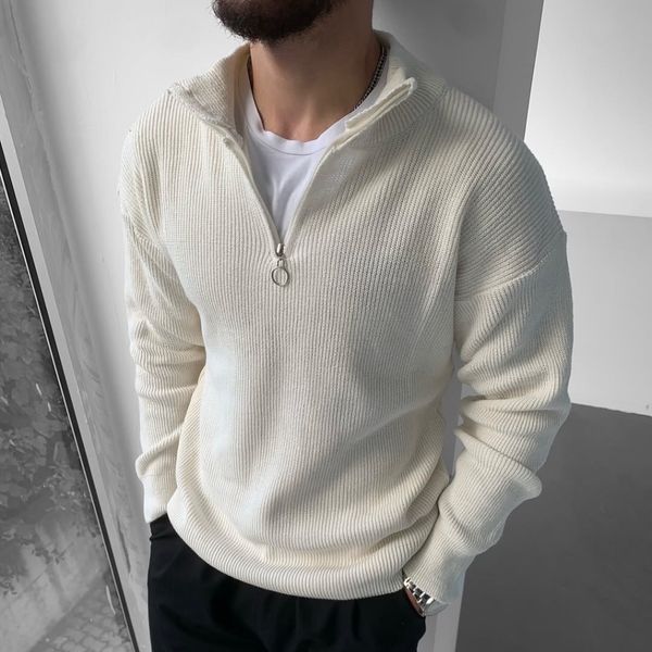 بافت نیم زیپ سفید