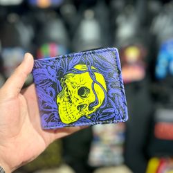 کیف پول چرم طرح اسکلتی