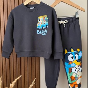 ست بلوز و شلوار ترک بچگانه Lucco مدل بلویی