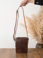 کیف چرم کروکودیل قهوه ای b188