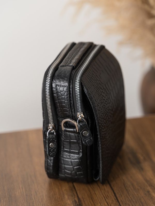 کیف کمری کروکودیل مشکی b189