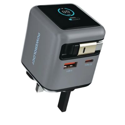 شارژر دیواری فست شارژ Powerology (پاورولوژی) مدل Halo Dual-Port GaN Charger 70W