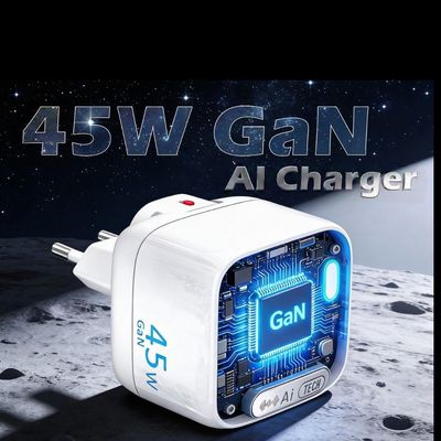 شارژر هوشمند Powerology Lumix GaN AI Power Charger با توان چهل و پنج وات (45W)