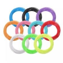 پک 10 رنگی فیلامنت 5 متری پرینتر 3 بعدی PLA قطر 1.75mm