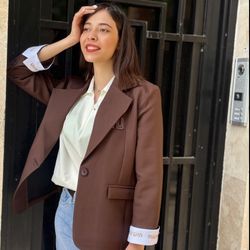 کت miu miu قهوه‌ای