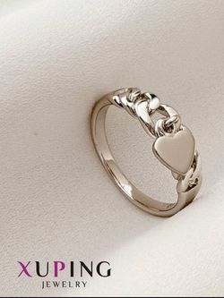 انگشتر کارتیر قلب آویز در دو رنگ طلایی و نقره ای برند ژوپینگ