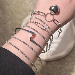 پک دستبند 7 عددی تنیسی نقره ای