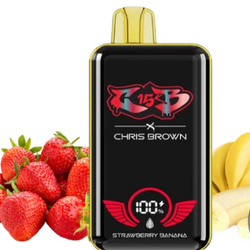 پاد یکبار مصرف 15000 پاف توت فرنگی موز کریس بروان| banana strawberry کریس براون اسموک سیتی اقساط دیجی پی