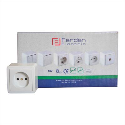 پریز برق بدون ارت روکار فردان الکتریک