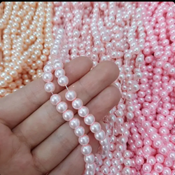 مروارید سنگی صورتی ملایم سایز 6