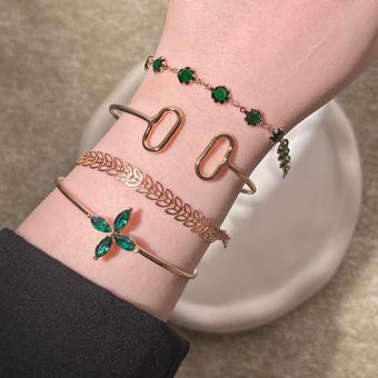 پک دستبند گل سبز