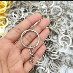 حلقه جاکلیدی نقره ایی تخت