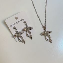 گردنبند_گوشواره پاپیون توپر