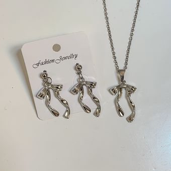 گردنبند_گوشواره پاپیون توپر2