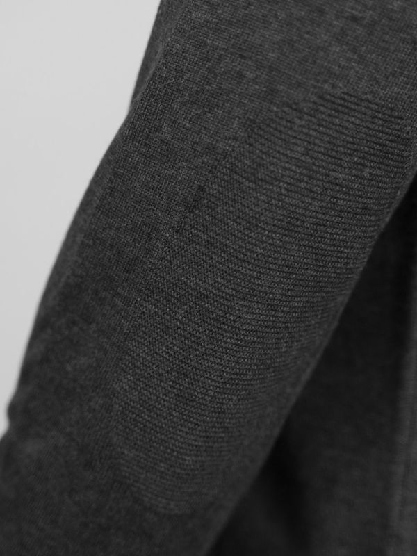 بافت یقه گرد ذغالی ملانژ sh398