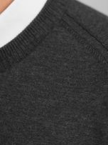 بافت یقه گرد ذغالی ملانژ sh398