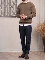 بافت یقه گرد قهوه ای روشن sh397