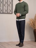 بافت یقه گرد سبز زیتونی sh390