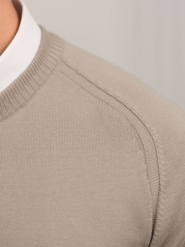 بافت یقه گرد کرم تیره sh393