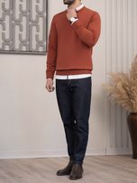 بافت یقه گرد آجری sh402