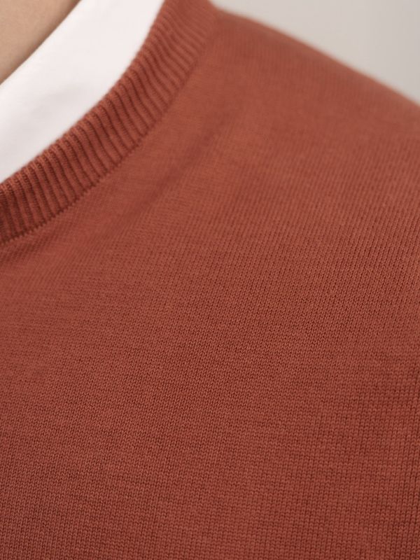 بافت یقه گرد آجری sh402