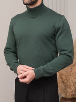 بافت یقه اسکی سبز لجنی sh404