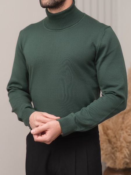 بافت یقه اسکی سبز لجنی sh404