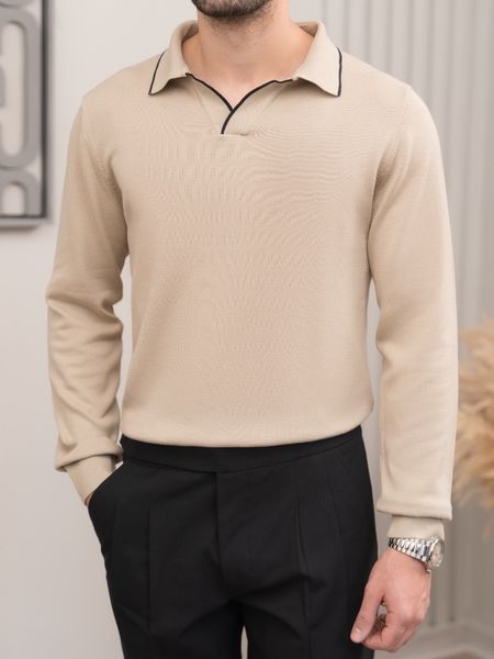 بافت یقه شکاری کرم sh400