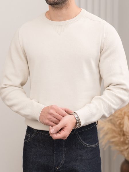 بافت یقه گرد کرم روشن sh399