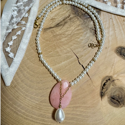 گردنبد مروارید و سنگ طبیعی