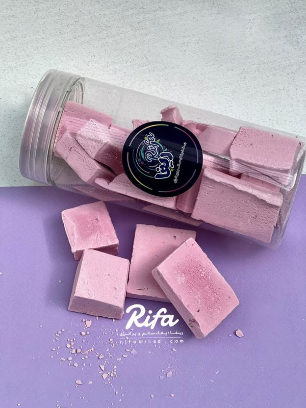 بستنی خشک انجمادی پفکی طعم توت فرنگی