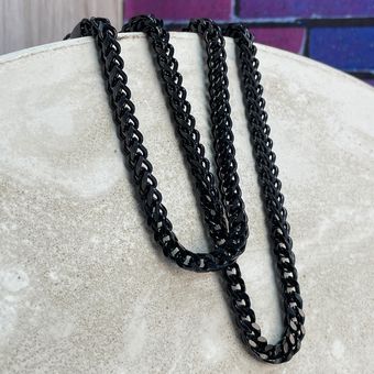 زنجیر مردانه مدل کارتیر چهاروجهی مشکی