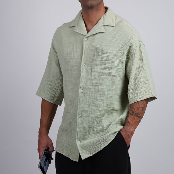 پیراهن آستین کوتاه لینن کد 231021