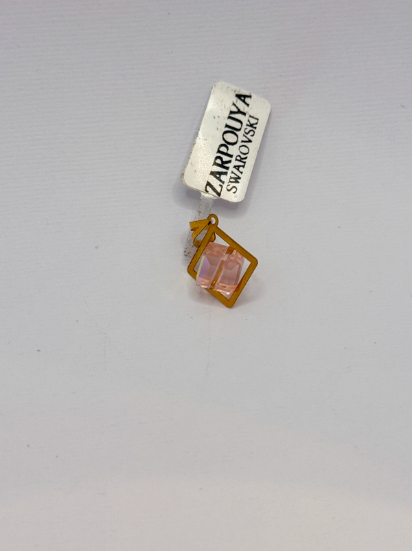 پلاک سواروسکی مکعب صورتی