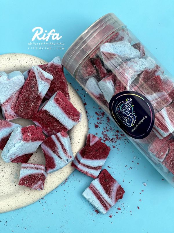 بستنی خشک انجمادی پفکی طعم بلوبری شاتوت