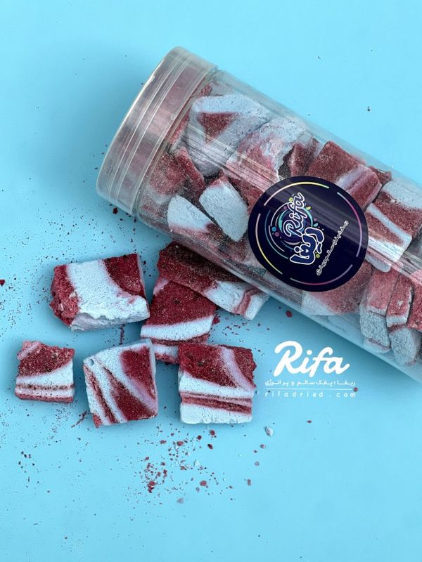 بستنی خشک انجمادی پفکی طعم بلوبری شاتوت