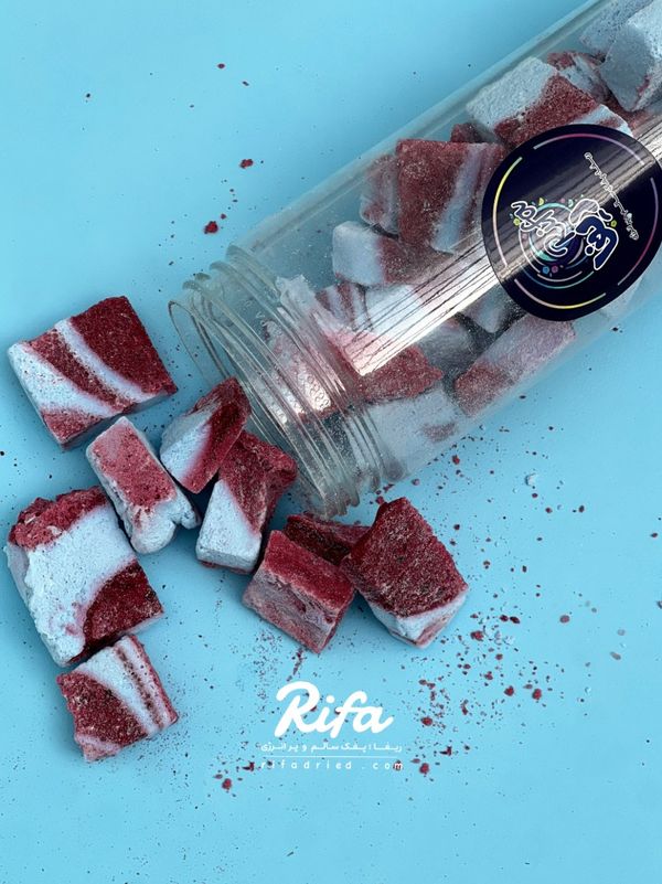 بستنی خشک انجمادی پفکی طعم بلوبری شاتوت