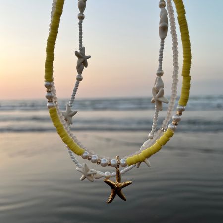 گردنبند تابستونی پک زرد