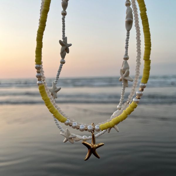 گردنبند تابستونی پک زرد