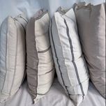 کاور بالشت لینن بژ راه پهن