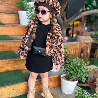 کت خزدار دخترانه مدل پلنگی