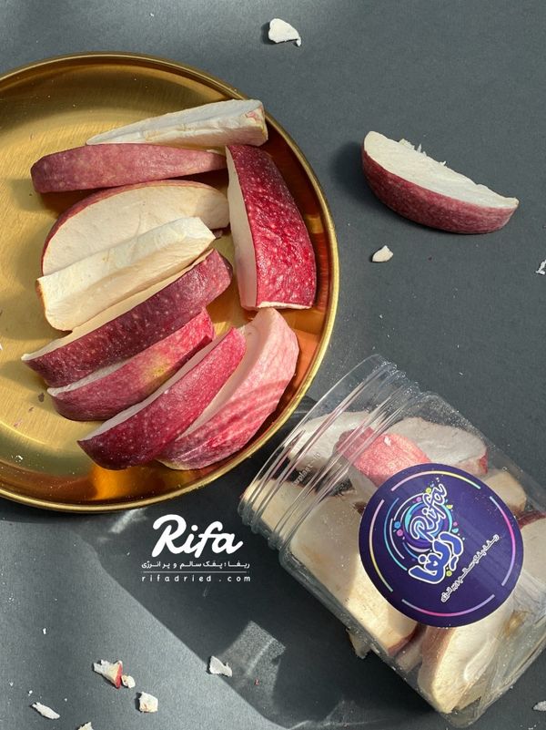 میوه خشک انجمادی پفکی سیب قرمز