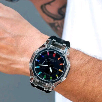 کاسیو جیشاک دو زمانه GA2100 مشکی شاین دار