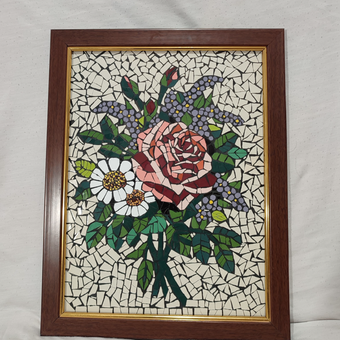 تابلو معرق کاشی شکسته طرح دسته گل