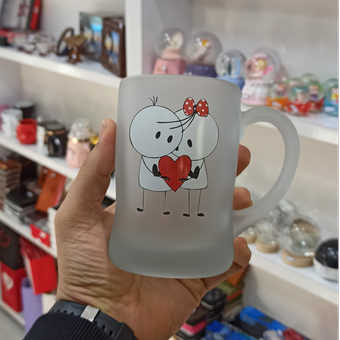 ماگ شیشه ای طرح عاشقانه