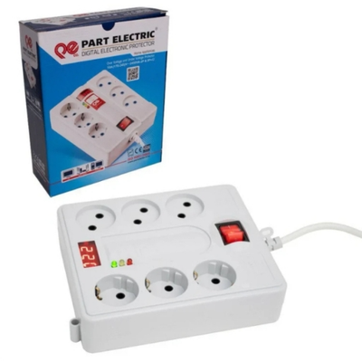 محافظ ولتاژ 6 خانه دیجیتال صوتی و تصویری پارت الکتریک