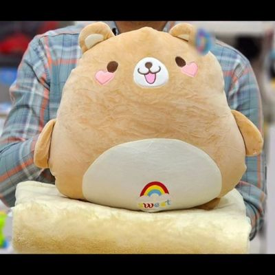 عروسک پتو بالشتی خرس قهوه ای